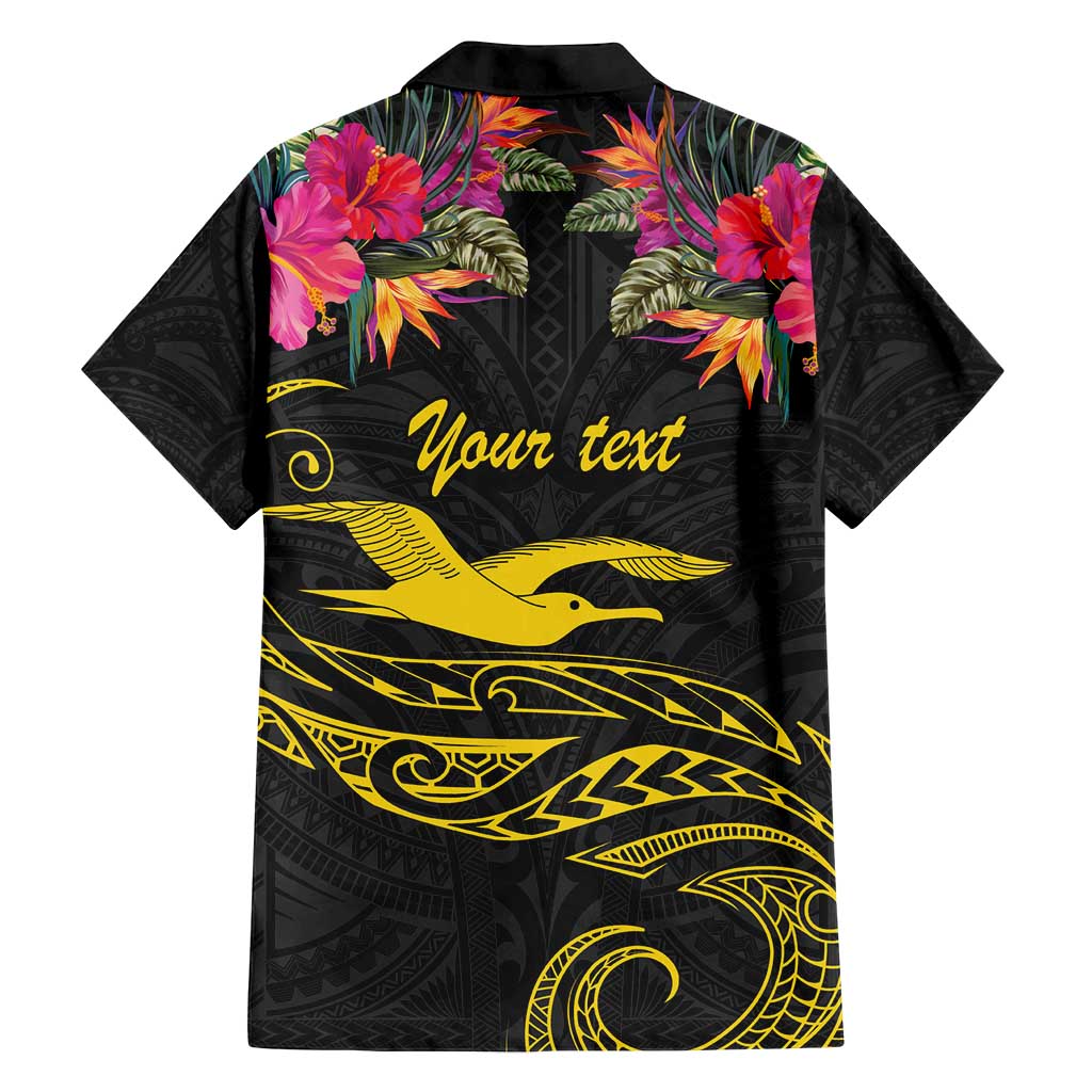 Kiribati Independence Day Personalised Family Matching Tank Maxi Dress and Hawaiian Shirt Gold Frigatebird with Polynesian Pattern