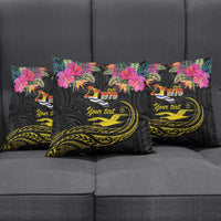 Kiribati Independence Day Personalised Pillow Cover Gold Frigatebird with Polynesian Pattern - Polynesian Pride