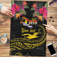 Kiribati Independence Day Personalised Puzzle Gold Frigatebird with Polynesian Pattern - Polynesian Pride