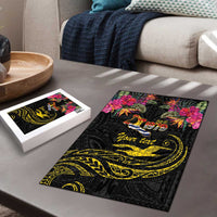 Kiribati Independence Day Personalised Puzzle Gold Frigatebird with Polynesian Pattern - Polynesian Pride