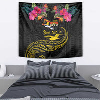 Kiribati Independence Day Personalised Tapestry Gold Frigatebird with Polynesian Pattern