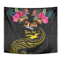Kiribati Independence Day Personalised Tapestry Gold Frigatebird with Polynesian Pattern