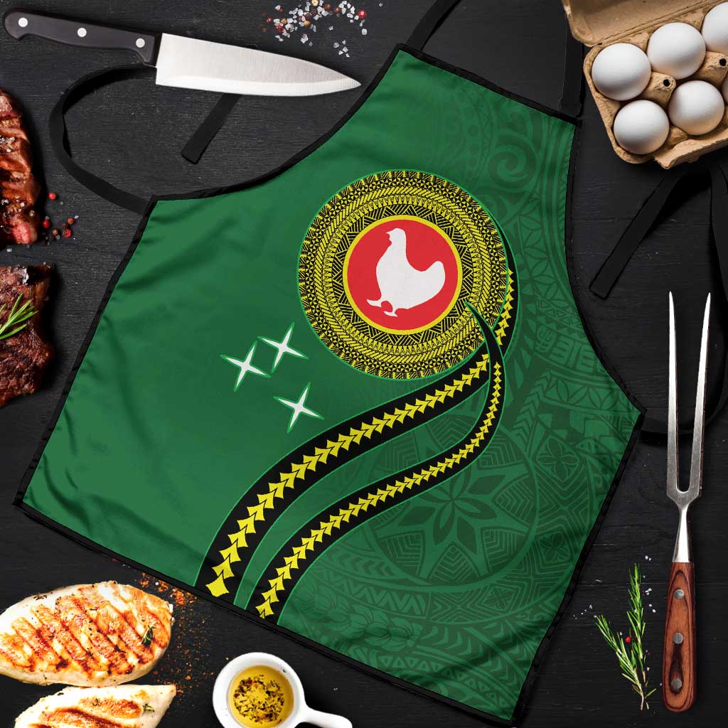 Manua Islands Polynesian Style Apron LT9 Green - Polynesian Pride