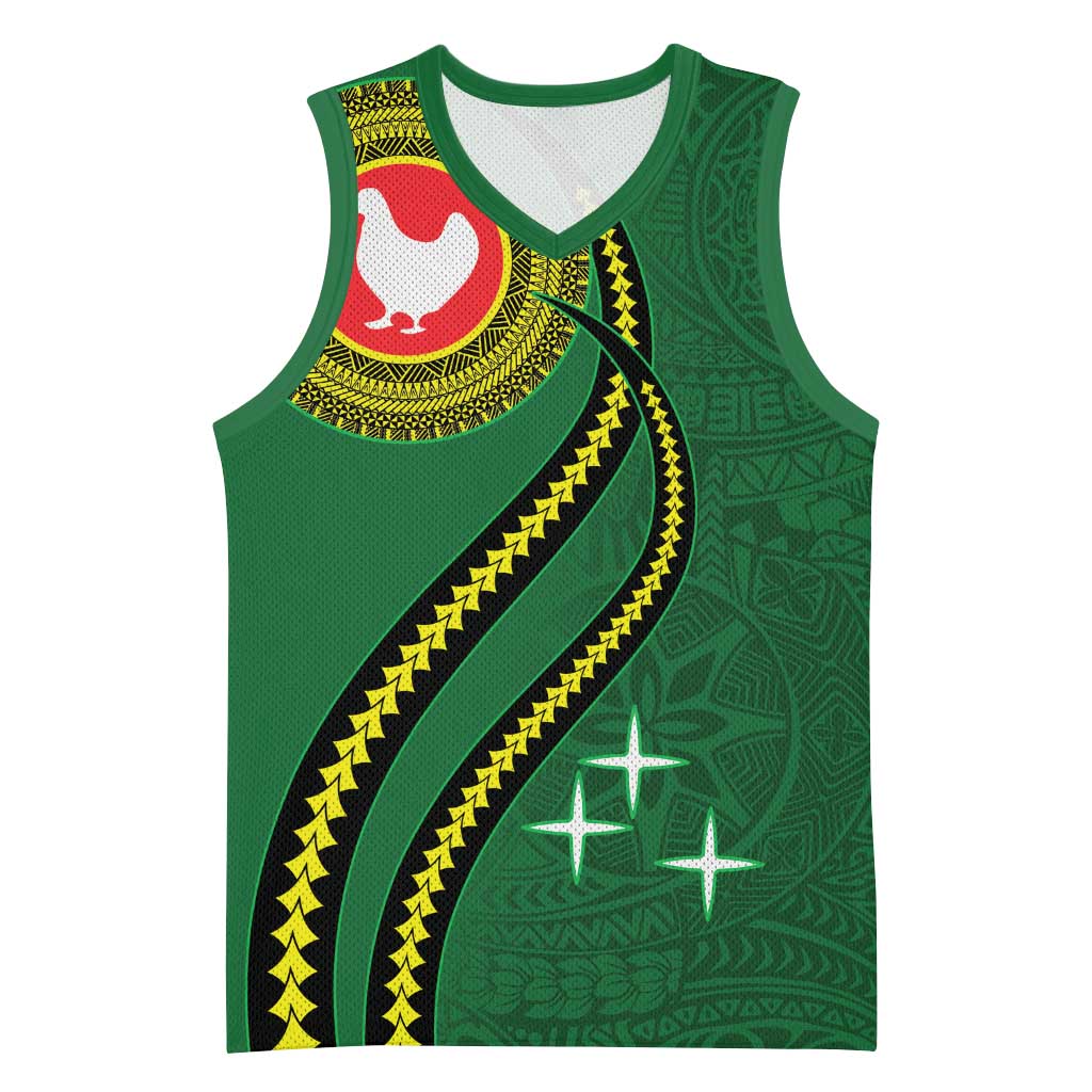 Manua Islands Polynesian Style Basketball Jersey LT9 Unisex Green - Polynesian Pride