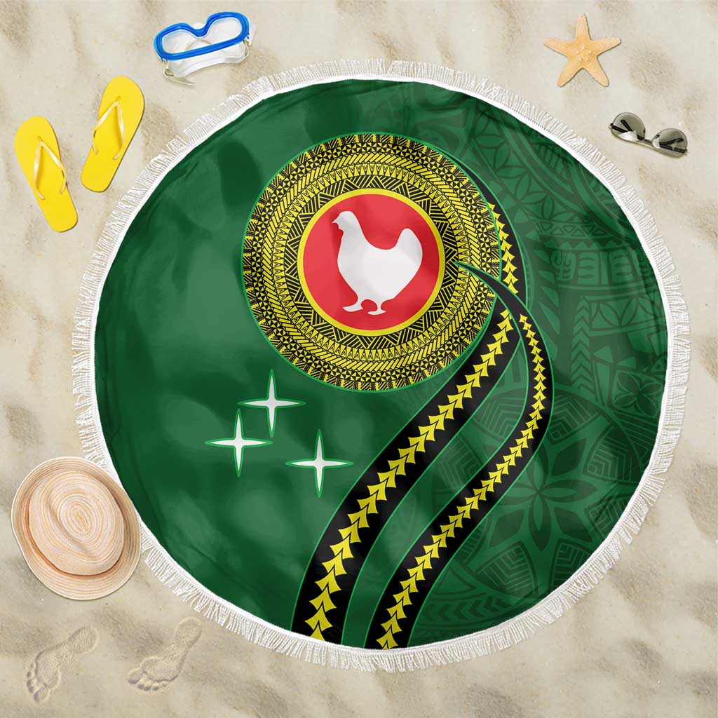 Manua Islands Polynesian Style Beach Blanket LT9 One Size 150cm Green - Polynesian Pride