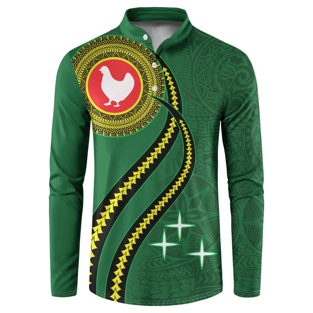 Manua Islands Polynesian Style Button Sweatshirt