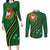 Manua Islands Polynesian Style Couples Matching Long Sleeve Bodycon Dress and Long Sleeve Button Shirt