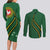 Manua Islands Polynesian Style Couples Matching Long Sleeve Bodycon Dress and Long Sleeve Button Shirt