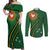 Manua Islands Polynesian Style Couples Matching Off Shoulder Maxi Dress and Long Sleeve Button Shirt