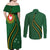 Manua Islands Polynesian Style Couples Matching Off Shoulder Maxi Dress and Long Sleeve Button Shirt