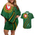 Manua Islands Polynesian Style Couples Matching Off Shoulder Short Dress and Hawaiian Shirt