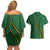 Manua Islands Polynesian Style Couples Matching Off Shoulder Short Dress and Hawaiian Shirt