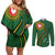 Manua Islands Polynesian Style Couples Matching Off Shoulder Short Dress and Long Sleeve Button Shirt
