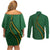 Manua Islands Polynesian Style Couples Matching Off Shoulder Short Dress and Long Sleeve Button Shirt
