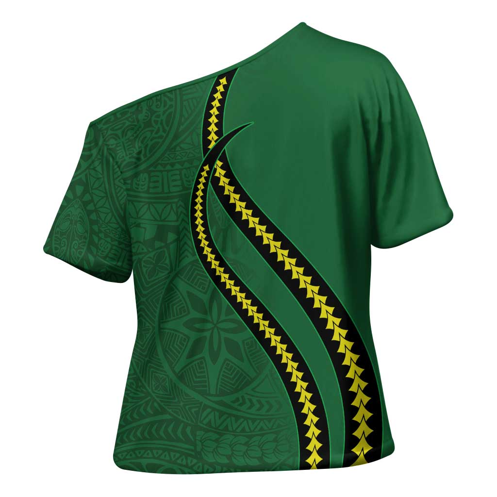 Manua Islands Polynesian Style Cross Shoulder Shirt LT9 - Polynesian Pride