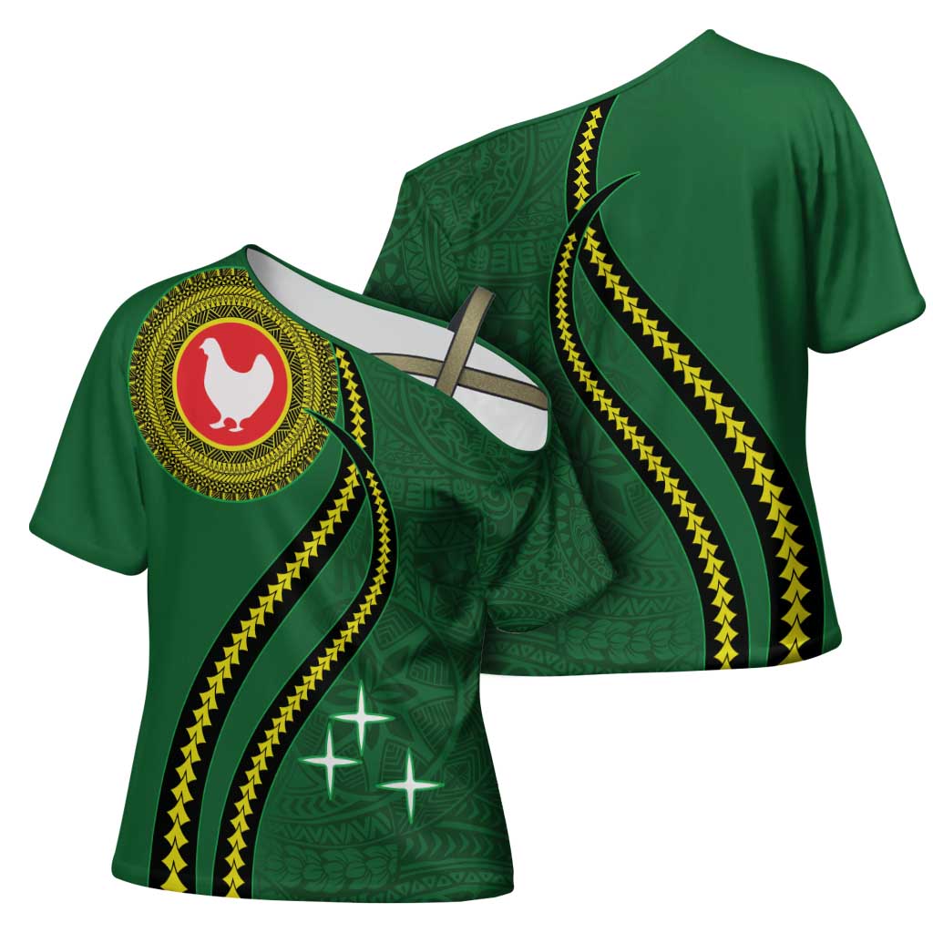 Manua Islands Polynesian Style Cross Shoulder Shirt LT9 - Polynesian Pride