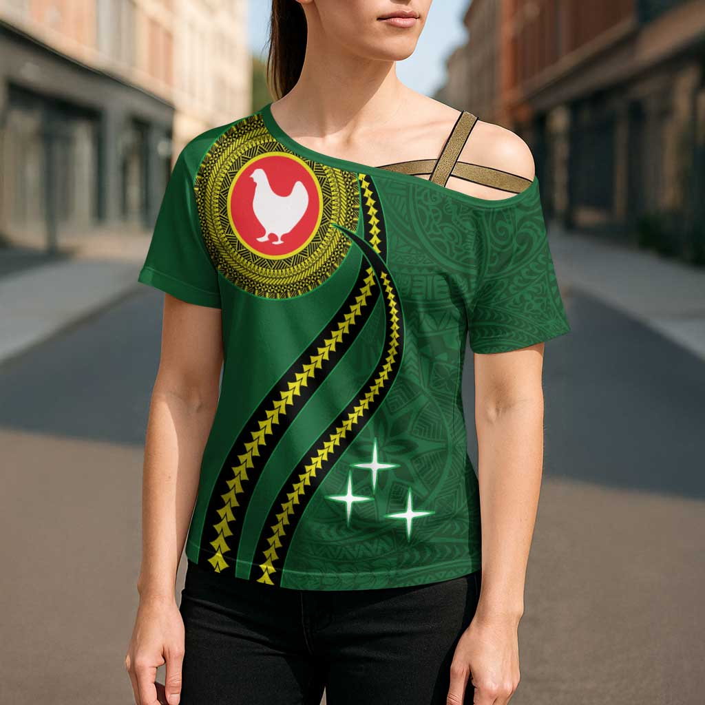 Manua Islands Polynesian Style Cross Shoulder Shirt LT9 - Polynesian Pride