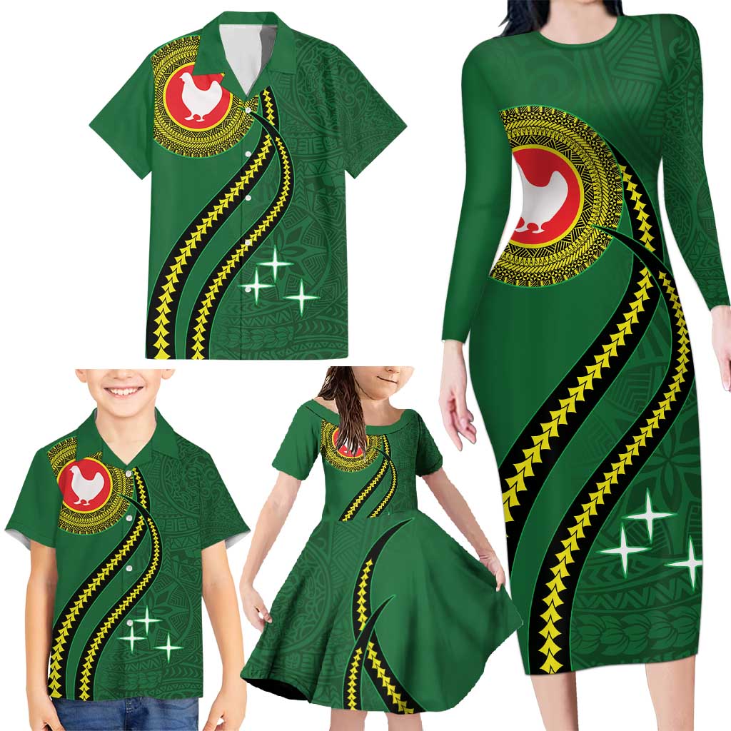 Manua Islands Polynesian Style Family Matching Long Sleeve Bodycon Dress and Hawaiian Shirt LT9 - Polynesian Pride