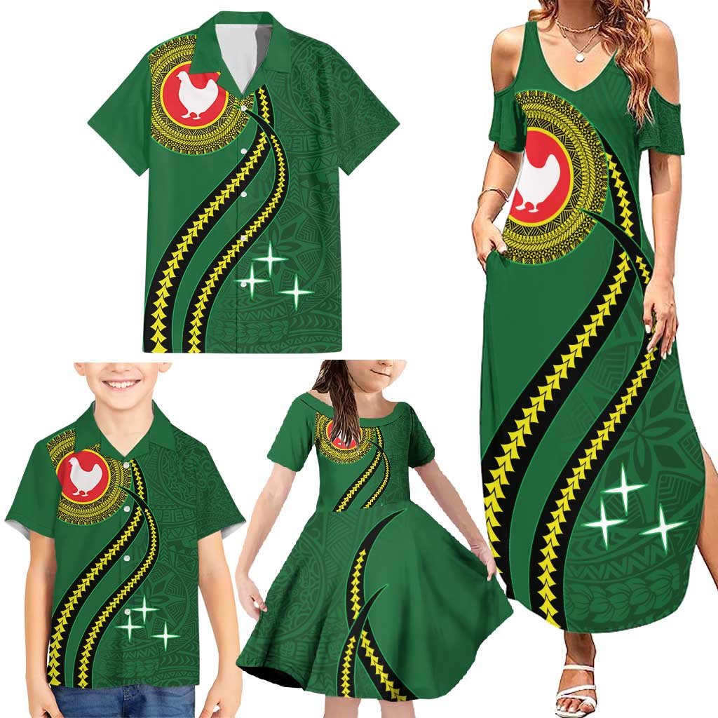 Manua Islands Polynesian Style Family Matching Summer Maxi Dress and Hawaiian Shirt LT9 - Polynesian Pride
