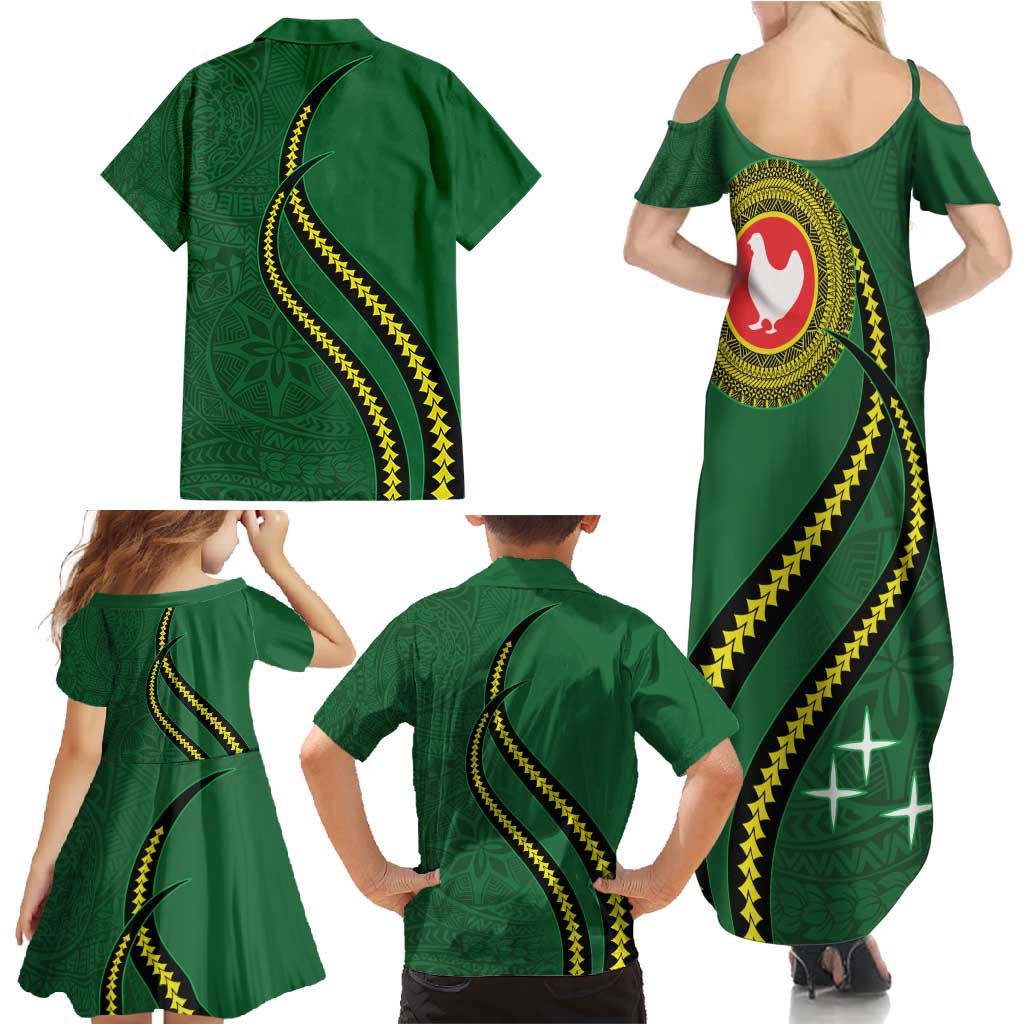 Manua Islands Polynesian Style Family Matching Summer Maxi Dress and Hawaiian Shirt LT9 - Polynesian Pride