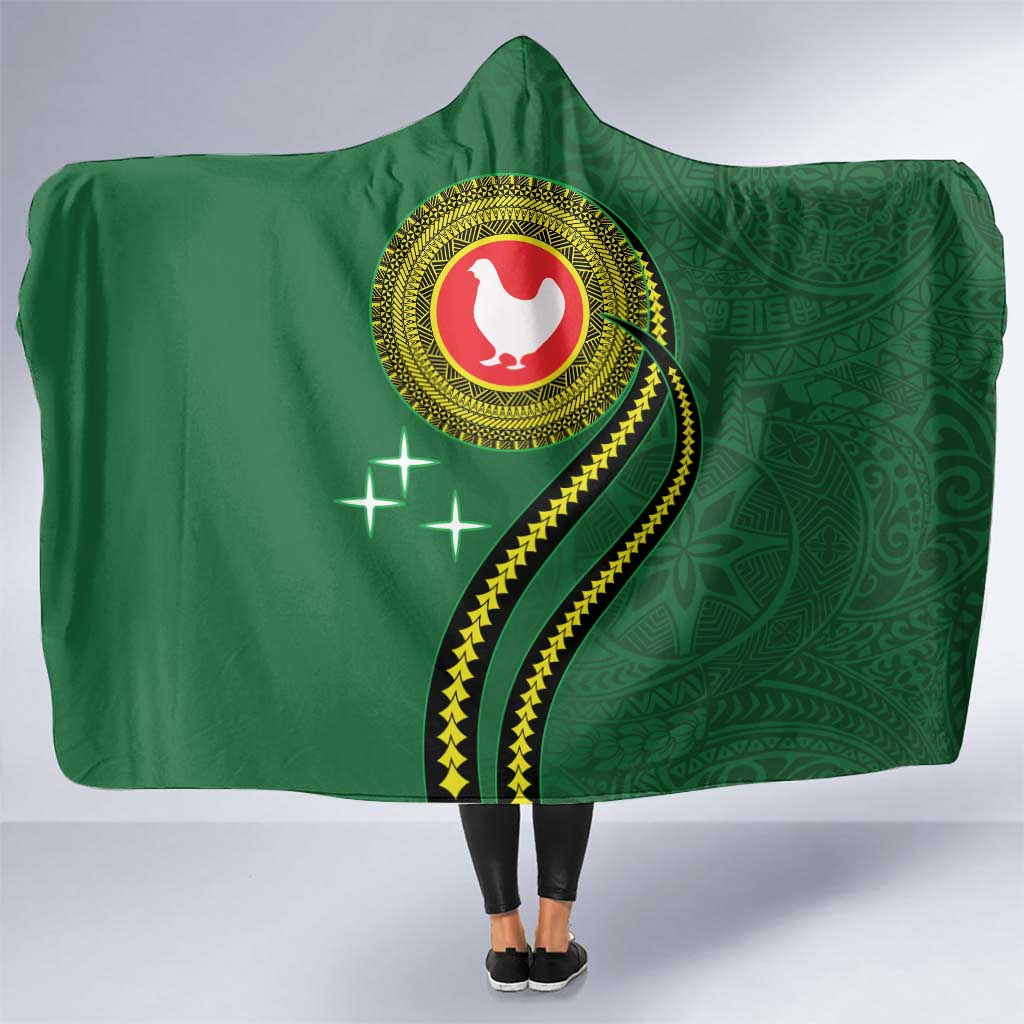 Manua Islands Polynesian Style Hooded Blanket LT9 One Size Green - Polynesian Pride