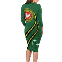 Manua Islands Polynesian Style Long Sleeve Bodycon Dress LT9 - Polynesian Pride
