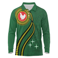 Manua Islands Polynesian Style Long Sleeve Polo Shirt