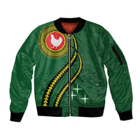 Manua Islands Polynesian Style Sleeve Zip Bomber Jacket