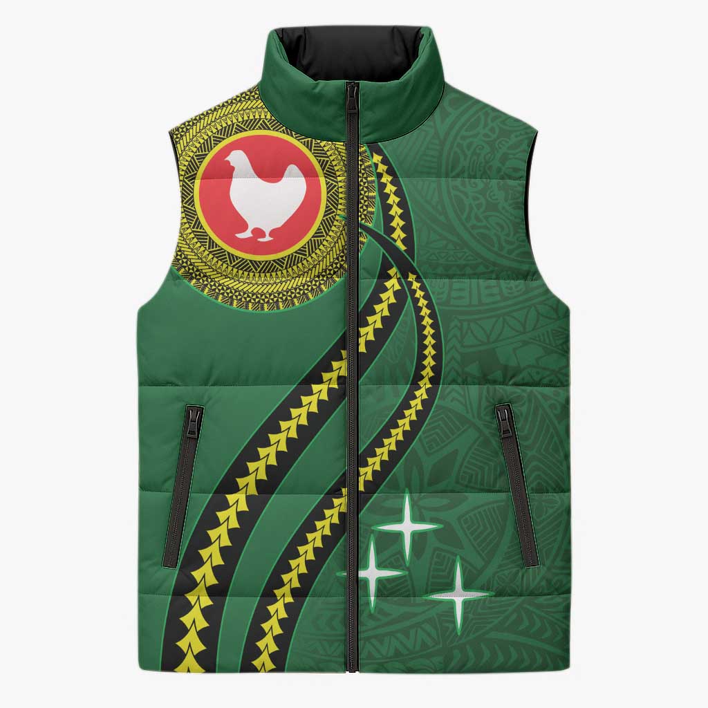 Manua Islands Polynesian Style Sleeveless Puffer Jacket LT9 Unisex Green - Polynesian Pride