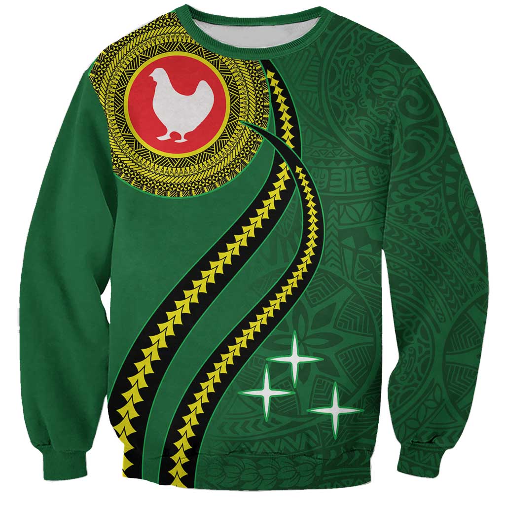 Manua Islands Polynesian Style Sweatshirt LT9 Unisex Green - Polynesian Pride