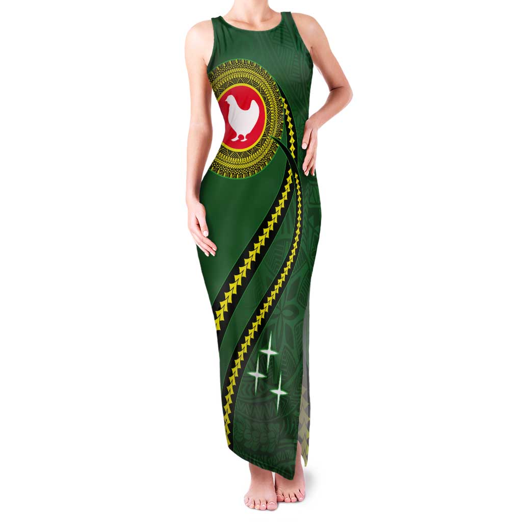 Manua Islands Polynesian Style Tank Maxi Dress LT9 Women Green - Polynesian Pride