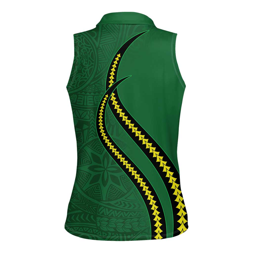 Manua Islands Polynesian Style Women Sleeveless Polo Shirt