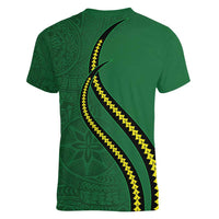 Manua Islands Polynesian Style Women V-Neck T-Shirt