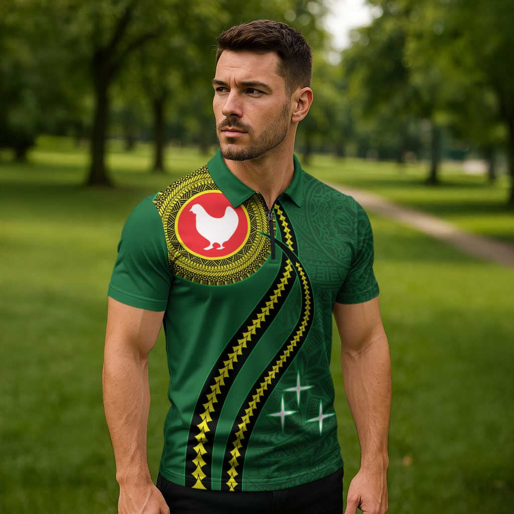 Manua Islands Polynesian Style Zipper Polo Shirt LT9 - Polynesian Pride