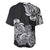 Polynesian Baseball Jersey Pacific Flower Mix Floral Tribal Tattoo Black Vibe LT9 - Polynesian Pride