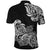 Polynesian Polo Shirt Pacific Flower Mix Floral Tribal Tattoo Black Vibe LT9 - Polynesian Pride