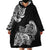 Polynesian Wearable Blanket Hoodie Pacific Flower Mix Floral Tribal Tattoo Black Vibe LT9 - Polynesian Pride