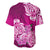 Polynesian Baseball Jersey Pacific Flower Mix Floral Tribal Tattoo Pink Vibe LT9 - Polynesian Pride