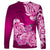 Polynesian Long Sleeve Shirt Pacific Flower Mix Floral Tribal Tattoo Pink Vibe LT9 - Polynesian Pride