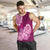 Polynesian Men Tank Top Pacific Flower Mix Floral Tribal Tattoo Pink Vibe LT9 - Polynesian Pride