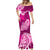 Polynesian Mermaid Dress Pacific Flower Mix Floral Tribal Tattoo Pink Vibe LT9 - Polynesian Pride