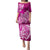 Polynesian Puletasi Pacific Flower Mix Floral Tribal Tattoo Pink Vibe LT9 Long Dress Pink - Polynesian Pride