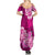 Polynesian Summer Maxi Dress Pacific Flower Mix Floral Tribal Tattoo Pink Vibe LT9 - Polynesian Pride