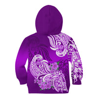 Polynesian Kid Hoodie Pacific Flower Mix Floral Tribal Tattoo Purple Vibe LT9 - Polynesian Pride