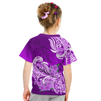 Polynesian Kid T Shirt Pacific Flower Mix Floral Tribal Tattoo Purple Vibe LT9 - Polynesian Pride