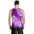 Polynesian Men Tank Top Pacific Flower Mix Floral Tribal Tattoo Purple Vibe LT9 - Polynesian Pride