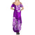 Polynesian Summer Maxi Dress Pacific Flower Mix Floral Tribal Tattoo Purple Vibe LT9 - Polynesian Pride