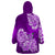 Polynesian Wearable Blanket Hoodie Pacific Flower Mix Floral Tribal Tattoo Purple Vibe LT9 - Polynesian Pride