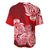 Polynesian Baseball Jersey Pacific Flower Mix Floral Tribal Tattoo Red Vibe LT9 - Polynesian Pride