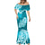 Polynesian Mermaid Dress Pacific Flower Mix Floral Tribal Tattoo Aqua Vibe LT9 - Polynesian Pride